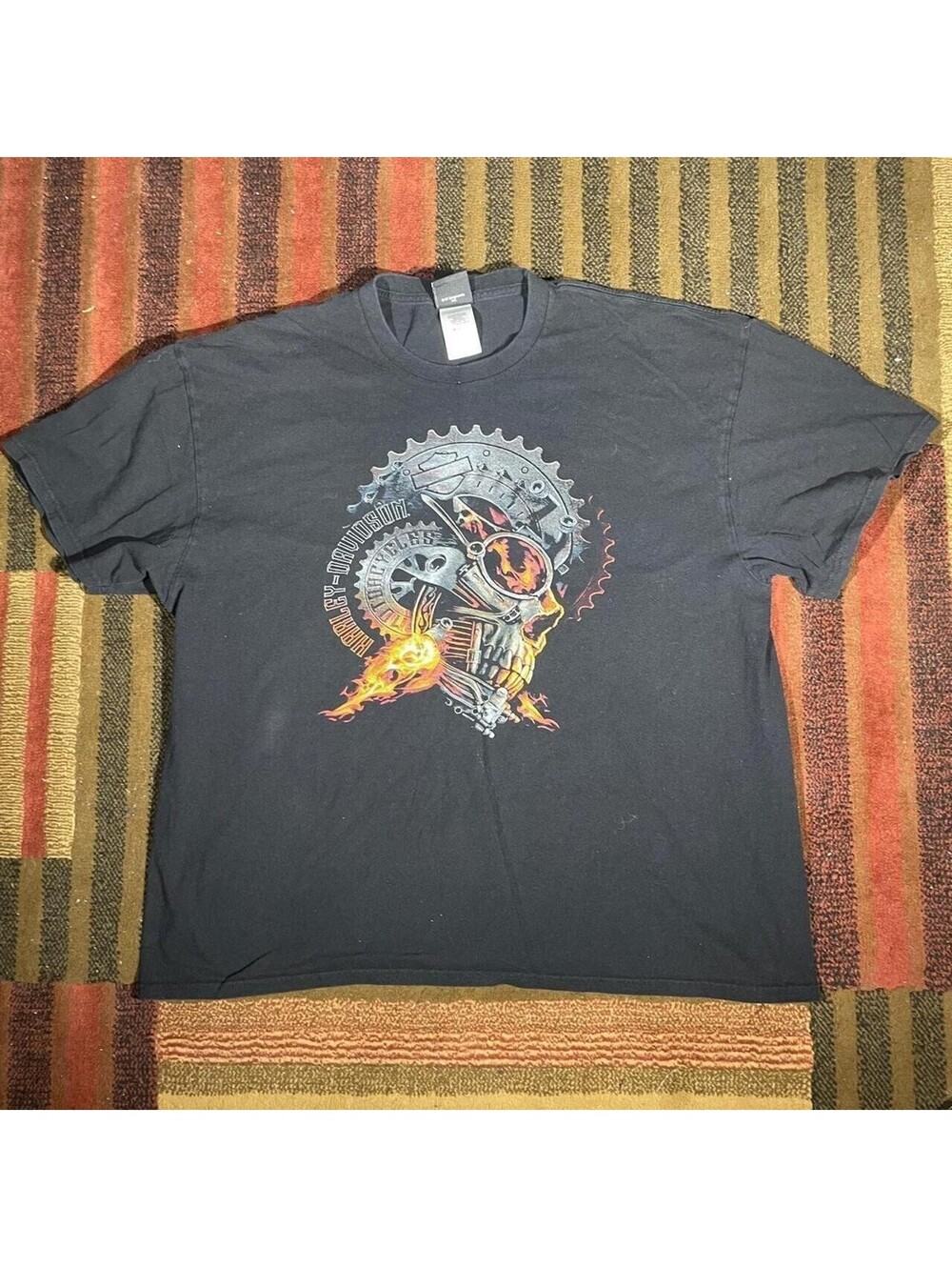 Grunge Style Harley-Davidson black cotton t-shirt Size XXL